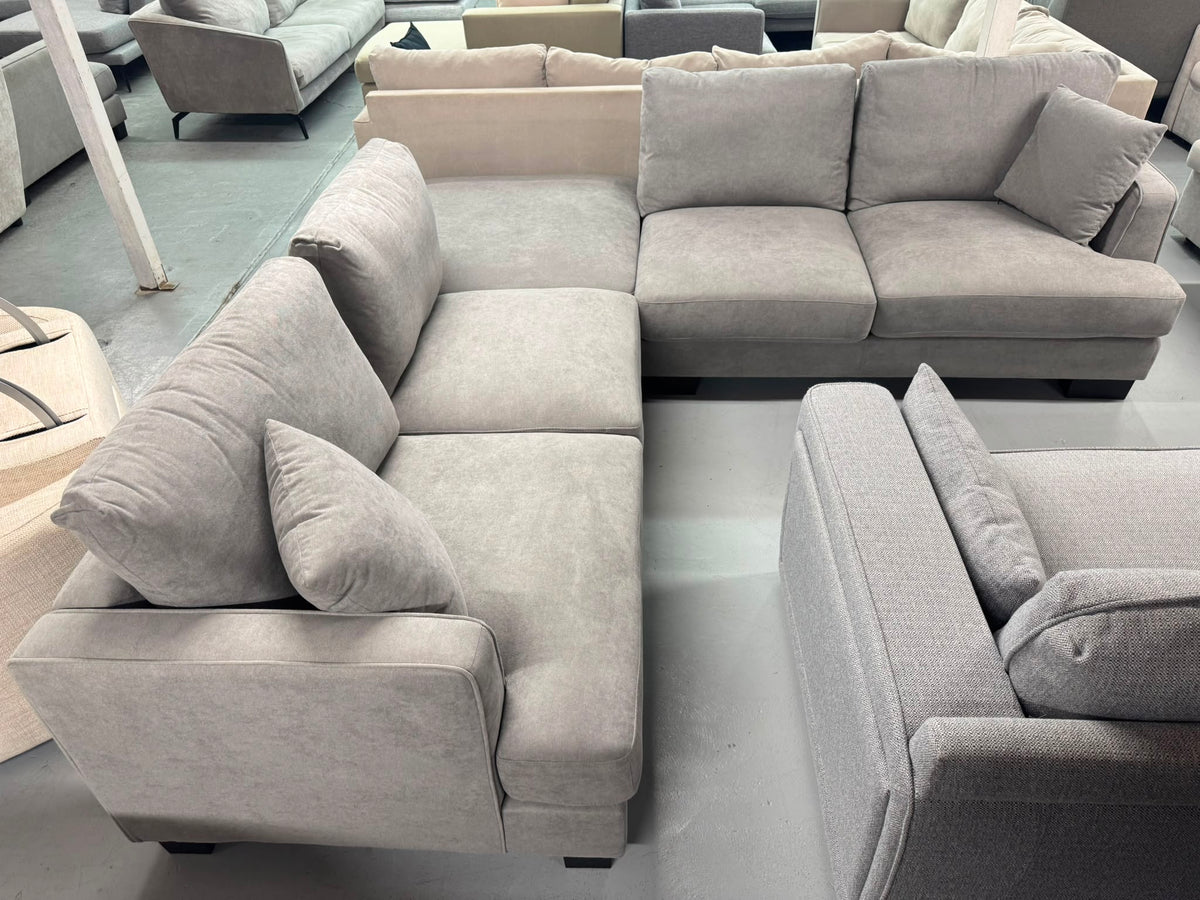 Brand New Grey Corner Sofa with Ottoman | Sydney Wide Delivery | Brand New