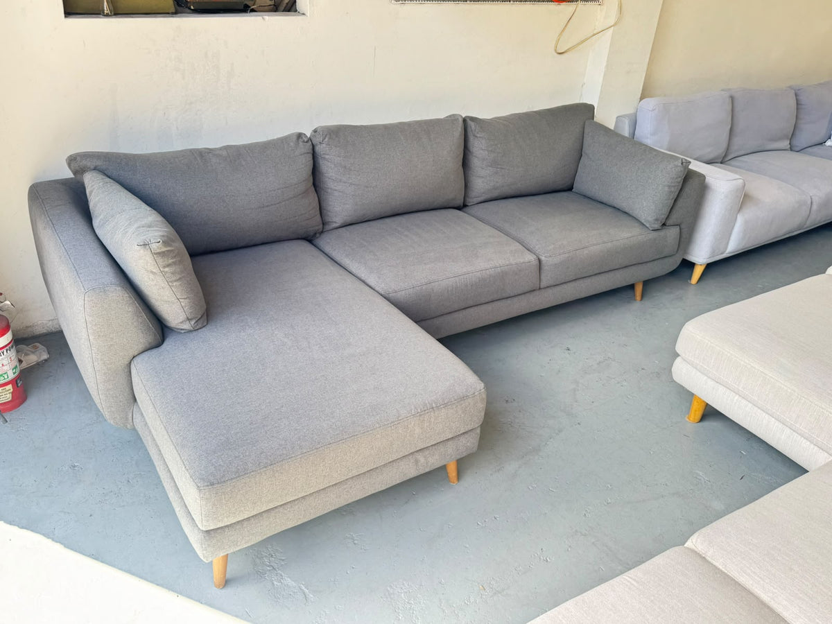 Nick Scali Grey L-Shape Sofa | Left-Side Chaise | Sydney Wide Delivery | Pre Owned