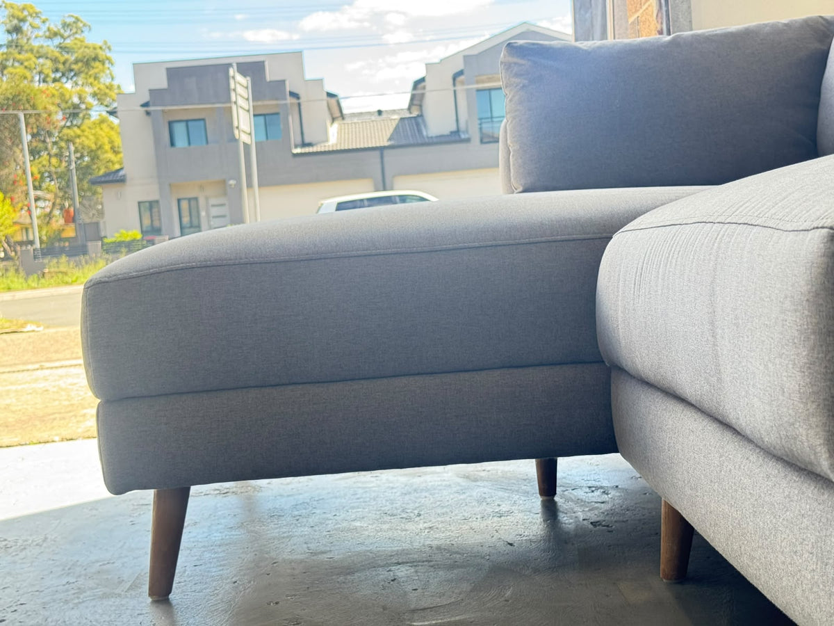 Nick Scali Grey L-Shape Sofa | Left-Side Chaise | Sydney Wide Delivery | Pre Owned