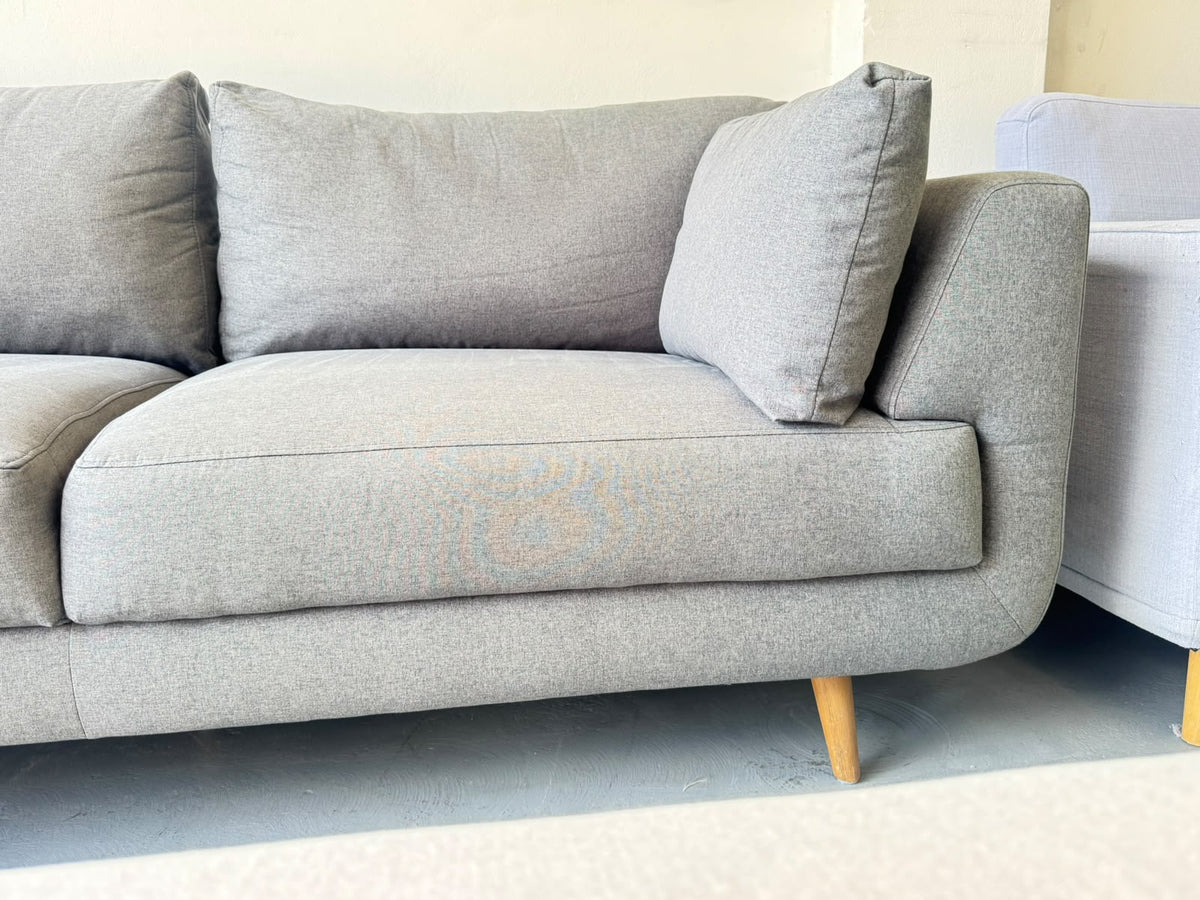Nick Scali Grey L-Shape Sofa | Left-Side Chaise | Sydney Wide Delivery | Pre Owned