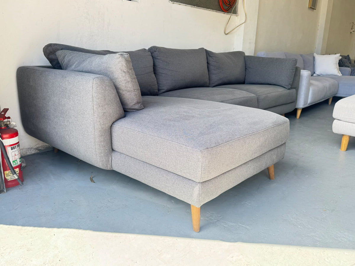 Nick Scali Grey L-Shape Sofa | Left-Side Chaise | Sydney Wide Delivery | Pre Owned