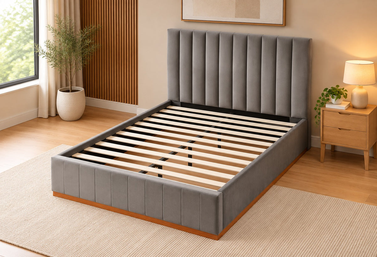 Brand New Suncity Tufted Dark Grey Velvet Bed Frame | Double Size | Sydney Wide Delivery