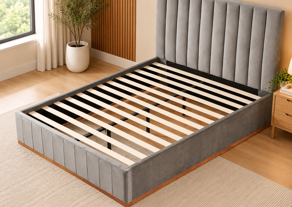 Brand New Suncity Tufted Dark Grey Velvet Bed Frame | Double Size | Sydney Wide Delivery