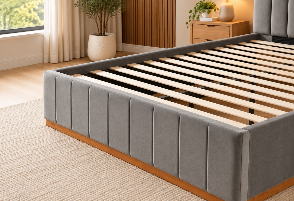 Brand New Suncity Tufted Dark Grey Velvet Bed Frame | Double Size | Sydney Wide Delivery