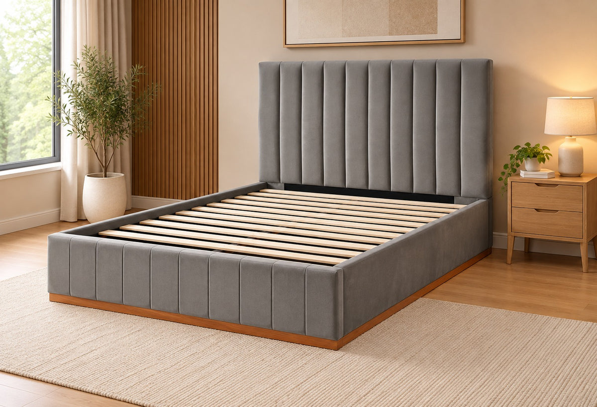 Brand New Suncity Tufted Dark Grey Velvet Bed Frame | Double Size | Sydney Wide Delivery