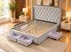 Brand New RIO Tufted Grey Bed Frame | 4 Drawers | King Size | Sydney Wide Delivery