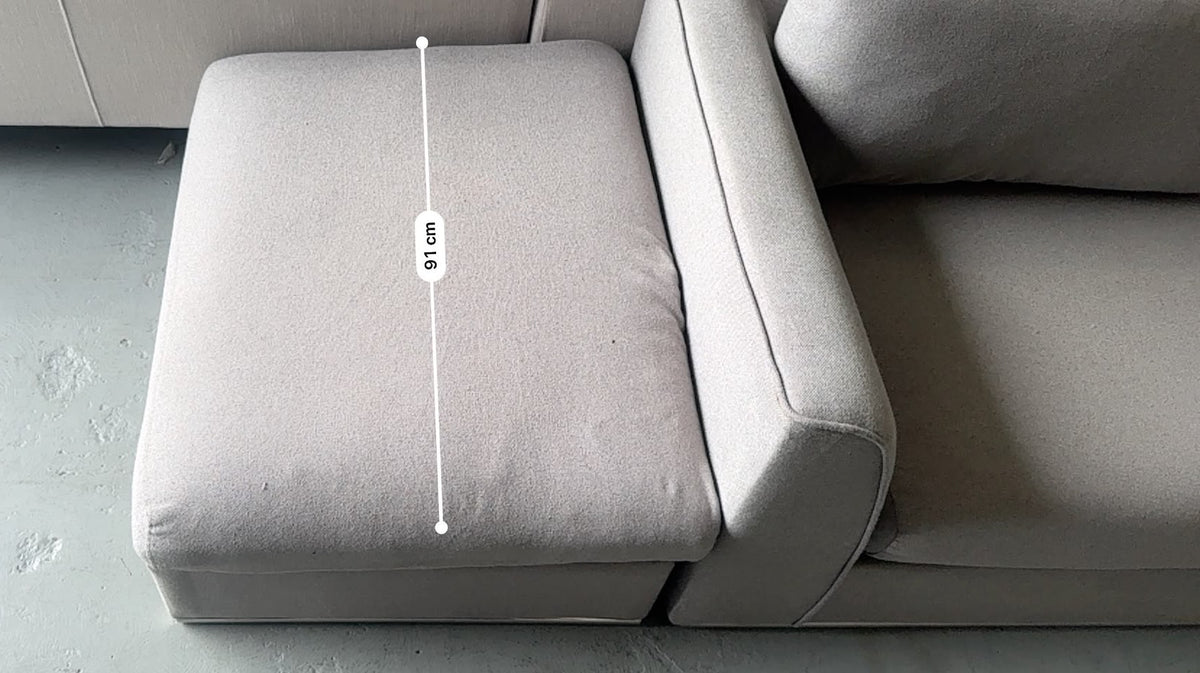 Focus On Furniture Light Grey L-Shape Sofa with Ottoman | Sydney Wide Delivery | Pre Owned