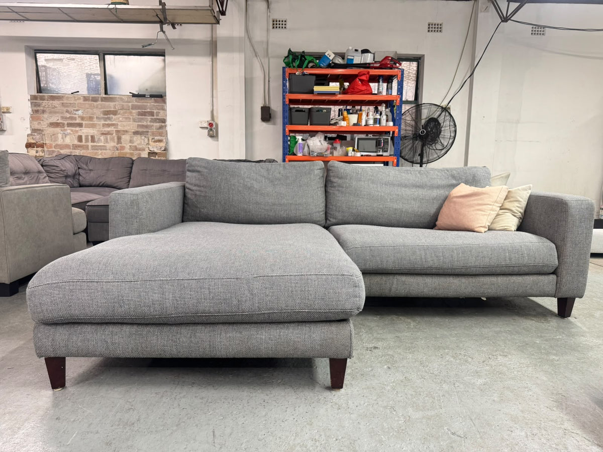 Plush Compact L-Shape Sofa | Perfect for Small Spaces | Sydney Wide Delivery | Pre Owned