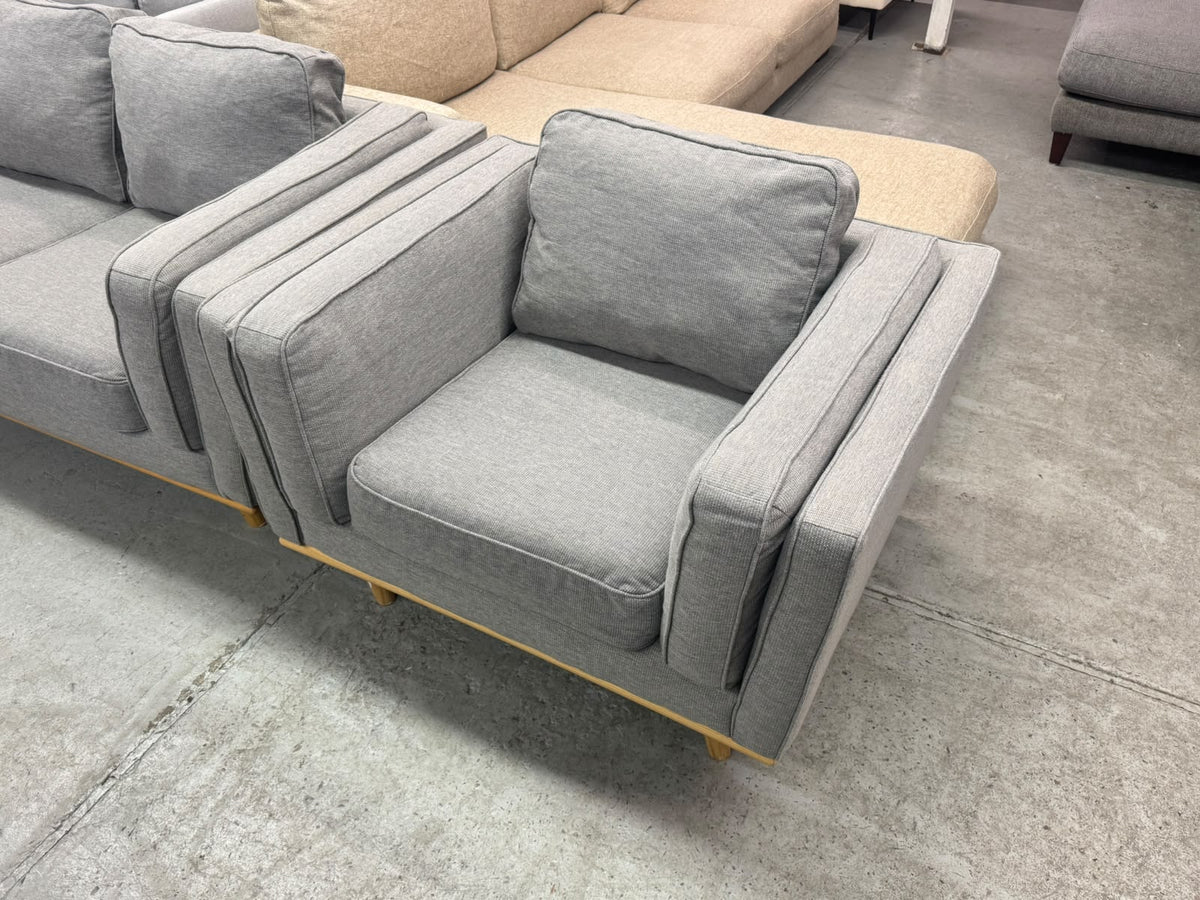 2+1 Seater Sofa Set | Grey Fabric | Sydney Wide Delivery | Pre Owned