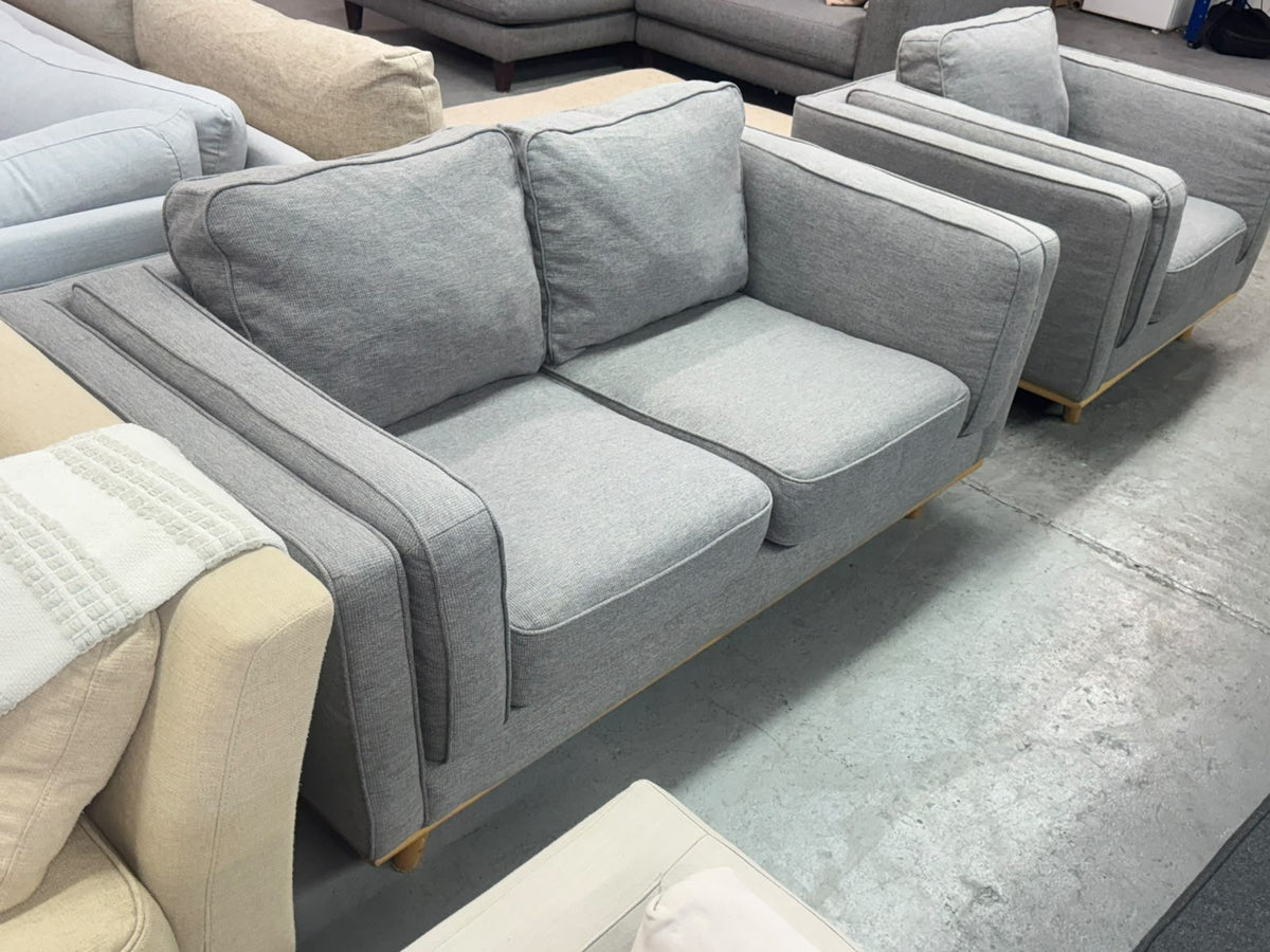 2+1 Seater Sofa Set | Grey Fabric | Sydney Wide Delivery | Pre Owned