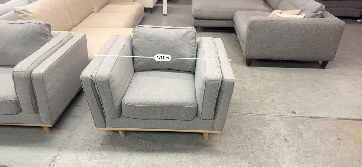 2+1 Seater Sofa Set | Grey Fabric | Sydney Wide Delivery | Pre Owned