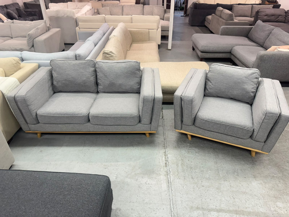 2+1 Seater Sofa Set | Grey Fabric | Sydney Wide Delivery | Pre Owned