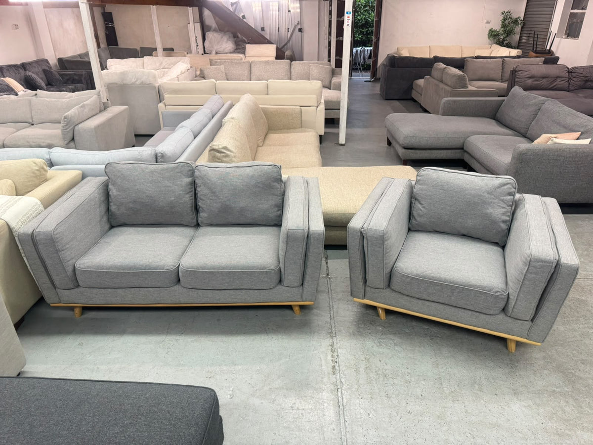 2+1 Seater Sofa Set | Grey Fabric | Sydney Wide Delivery | Pre Owned
