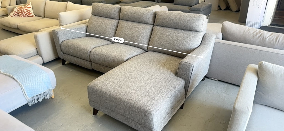 Electric Recliner Chaise Lounge | Light Grey | Sydney Wide Delivery | Pre Owned