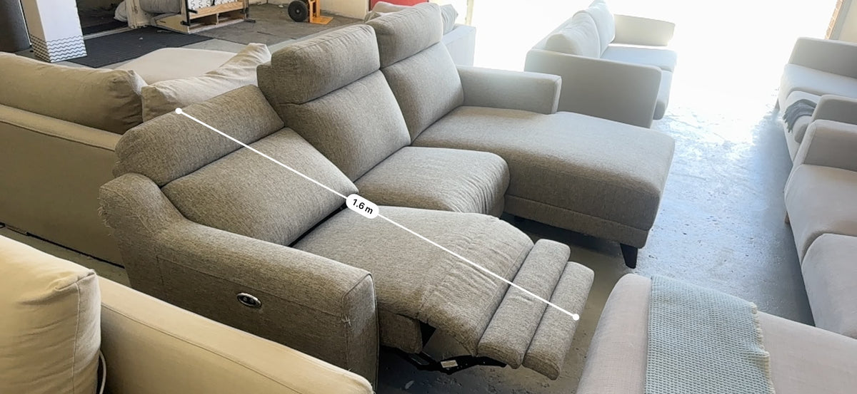 Electric Recliner Chaise Lounge | Light Grey | Sydney Wide Delivery | Pre Owned