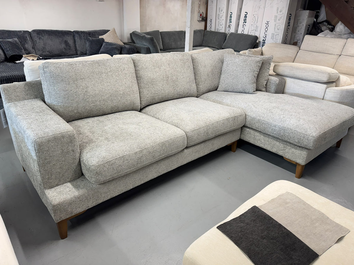 Brand New Zeal Right Hand Chaise Lounge | Light Grey | Sydney Wide Delivery