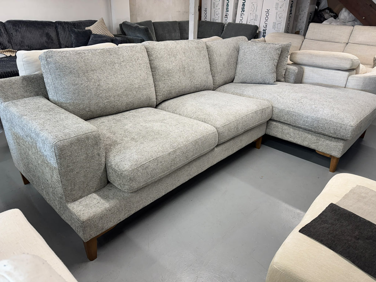Brand New Zeal Right Hand Chaise Lounge | Light Grey | Sydney Wide Delivery