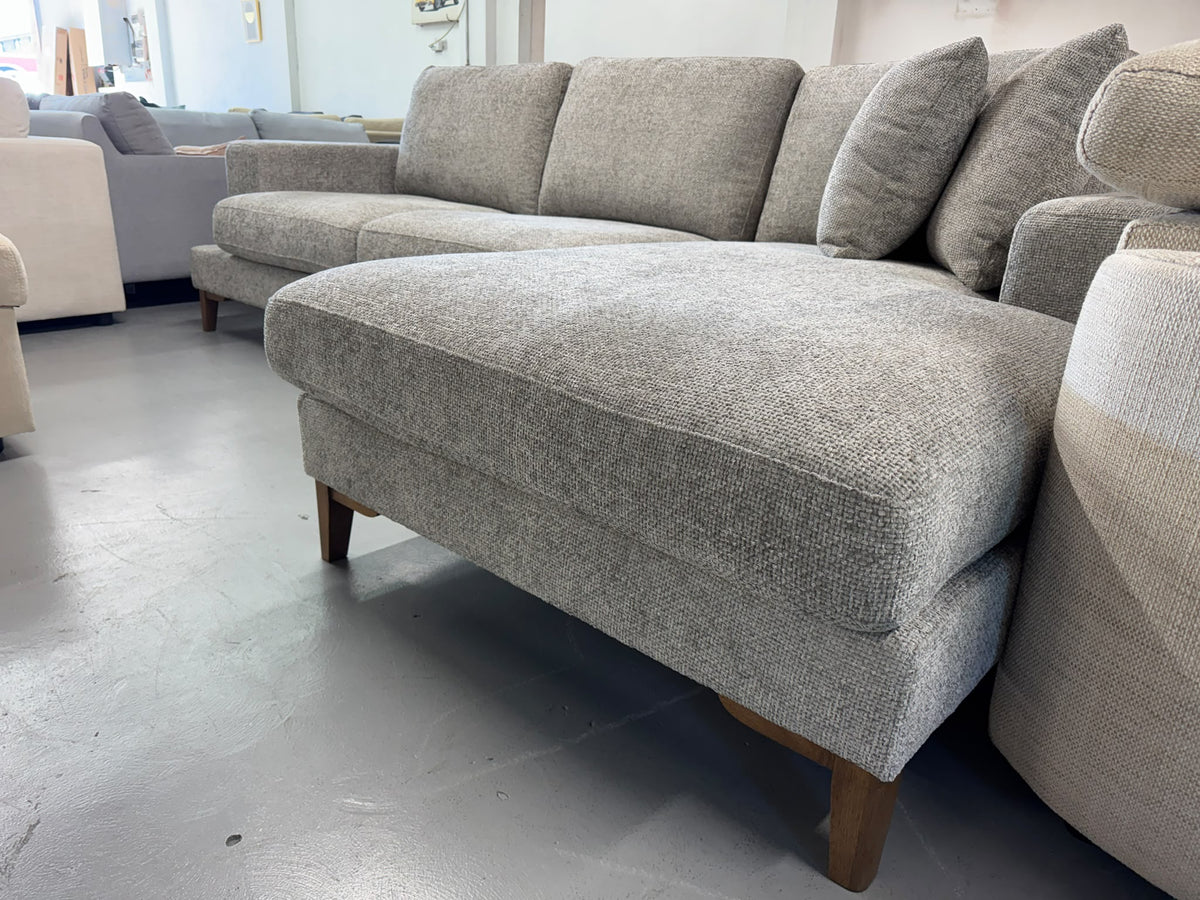 Brand New Zeal Right Hand Chaise Lounge | Light Grey | Sydney Wide Delivery