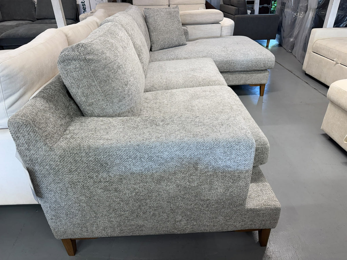 Brand New Zeal Right Hand Chaise Lounge | Light Grey | Sydney Wide Delivery