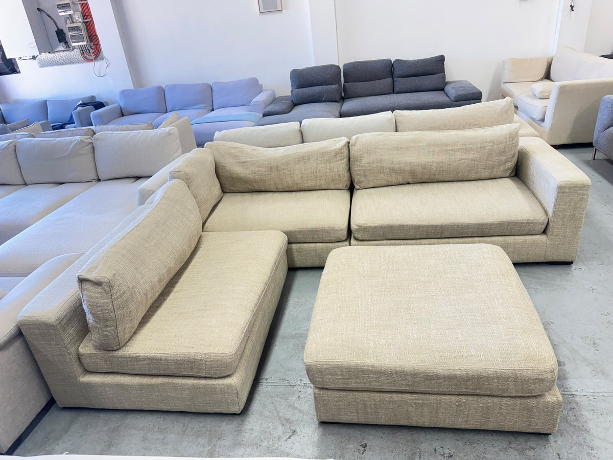 Freedom Beige Modular Lounge with Ottoman | Sydney Wide Delivery | Pre Owned