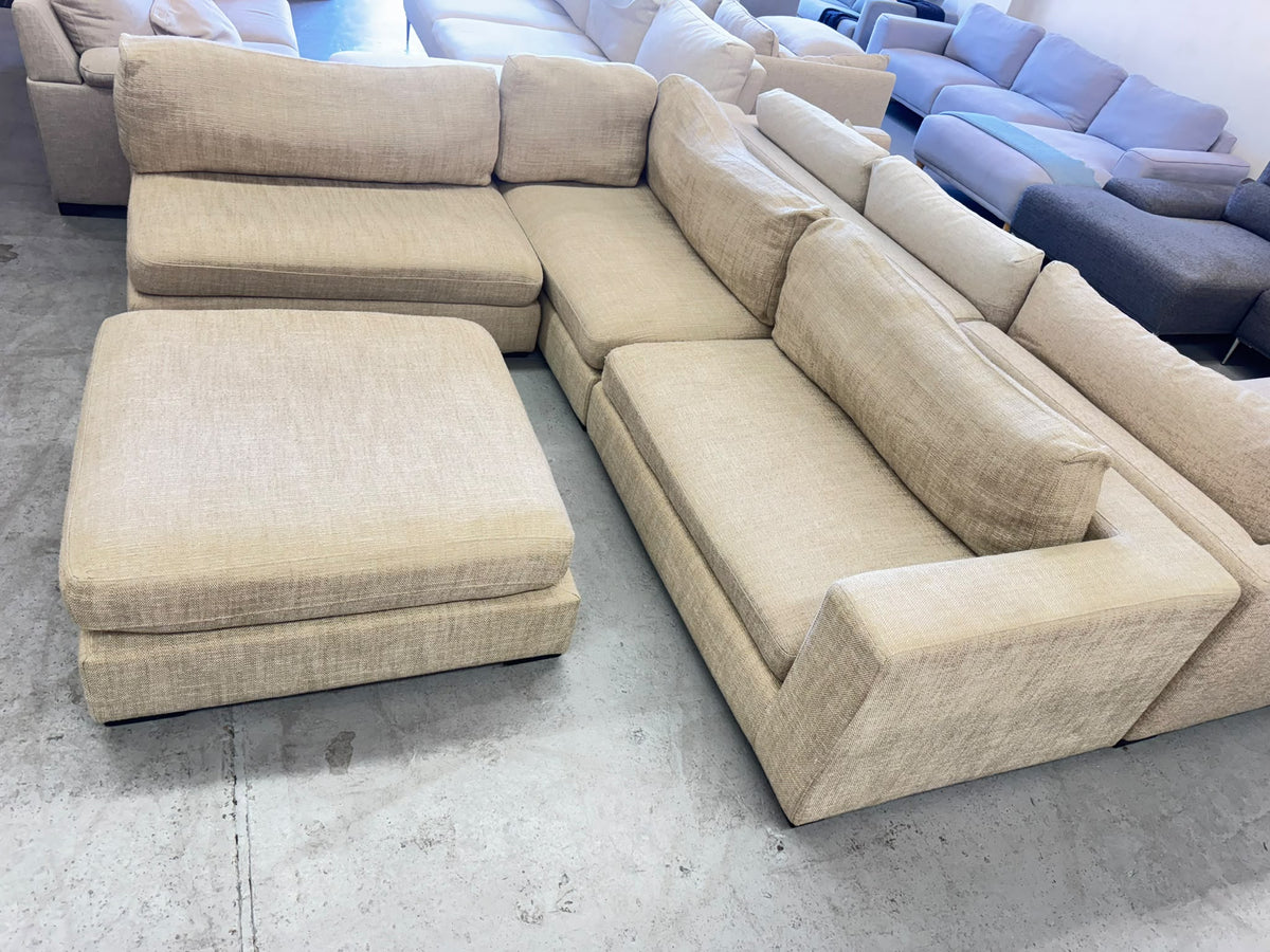 Freedom Beige Modular Lounge with Ottoman | Sydney Wide Delivery | Pre Owned