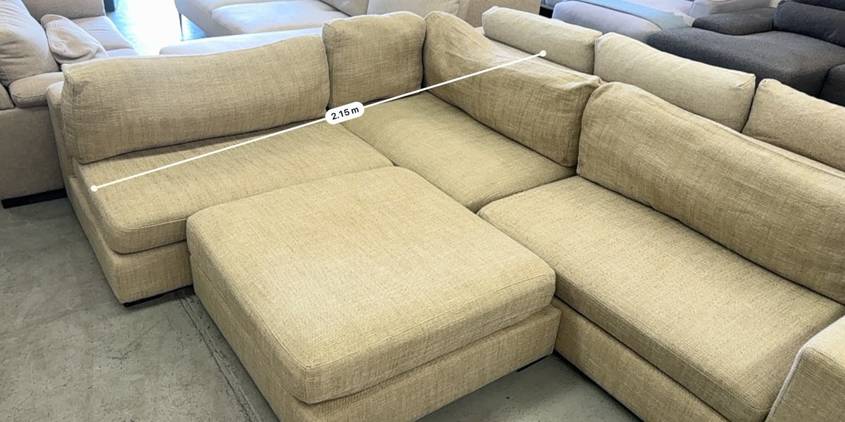 Freedom Beige Modular Lounge with Ottoman | Sydney Wide Delivery | Pre Owned