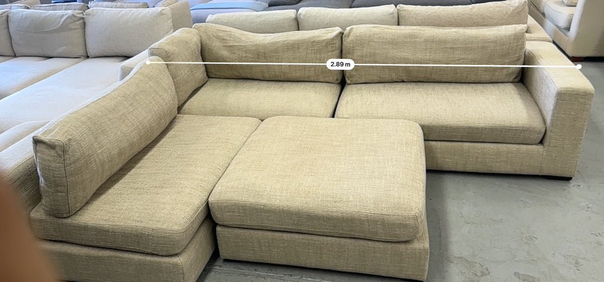 Freedom Beige Modular Lounge with Ottoman | Sydney Wide Delivery | Pre Owned