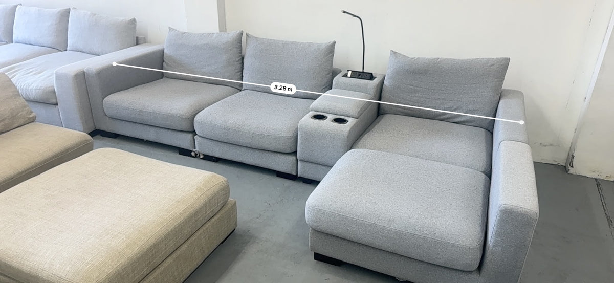 Grey L Shape Reversible Chaise | Sydney Wide Delivery | Pre Owned
