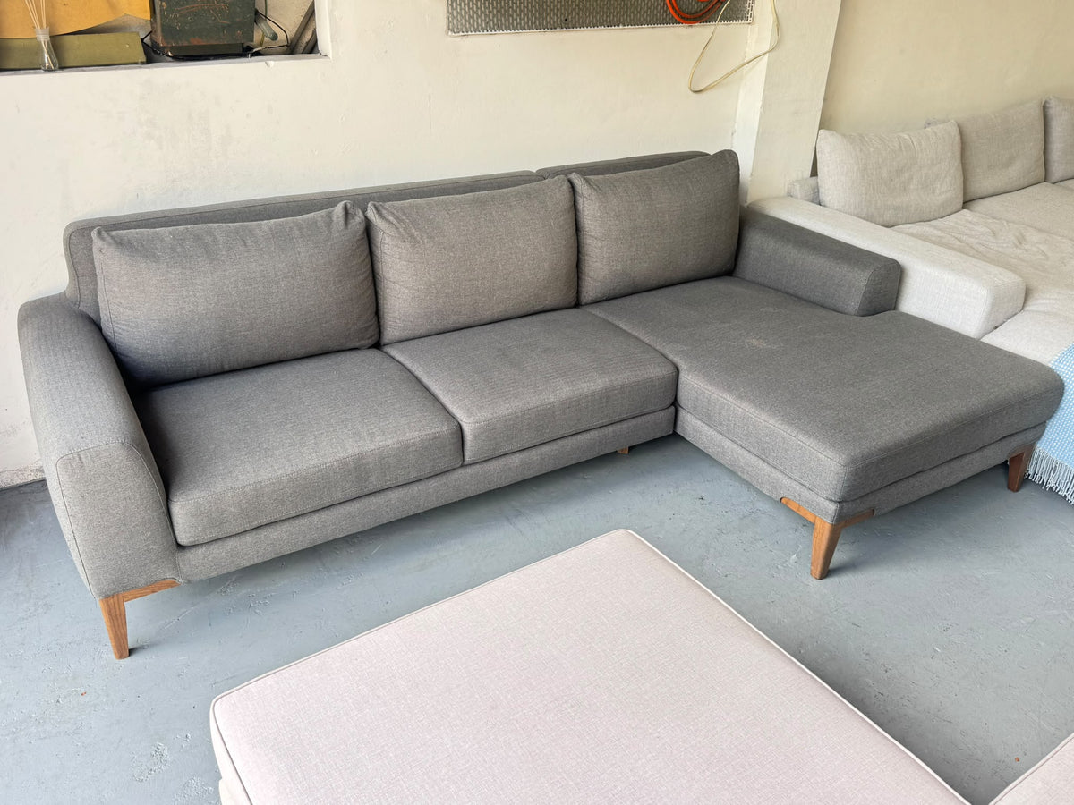 Nick Scali Charcoal L-Shape Sofa | Sydney Wide Delivery | Pre-Owned