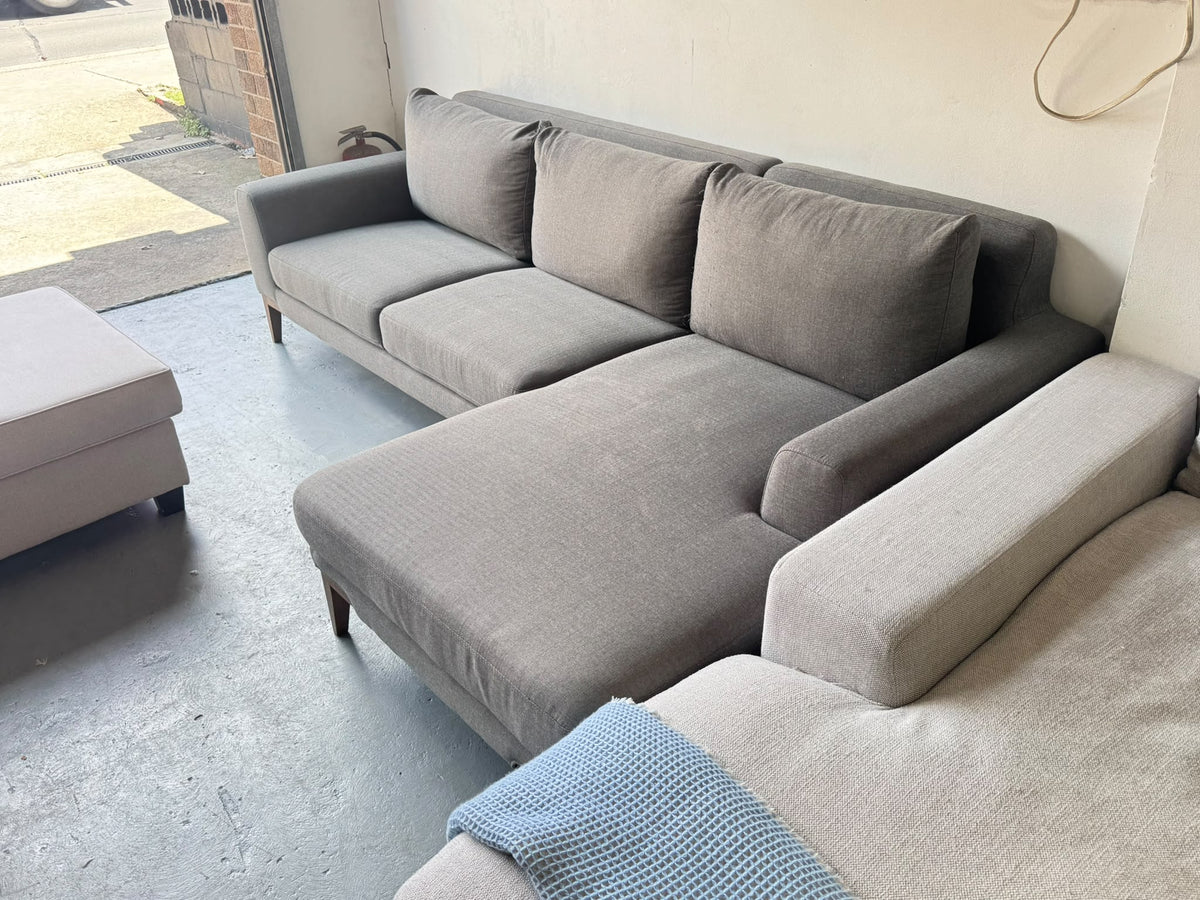 Nick Scali Charcoal L-Shape Sofa | Sydney Wide Delivery | Pre-Owned