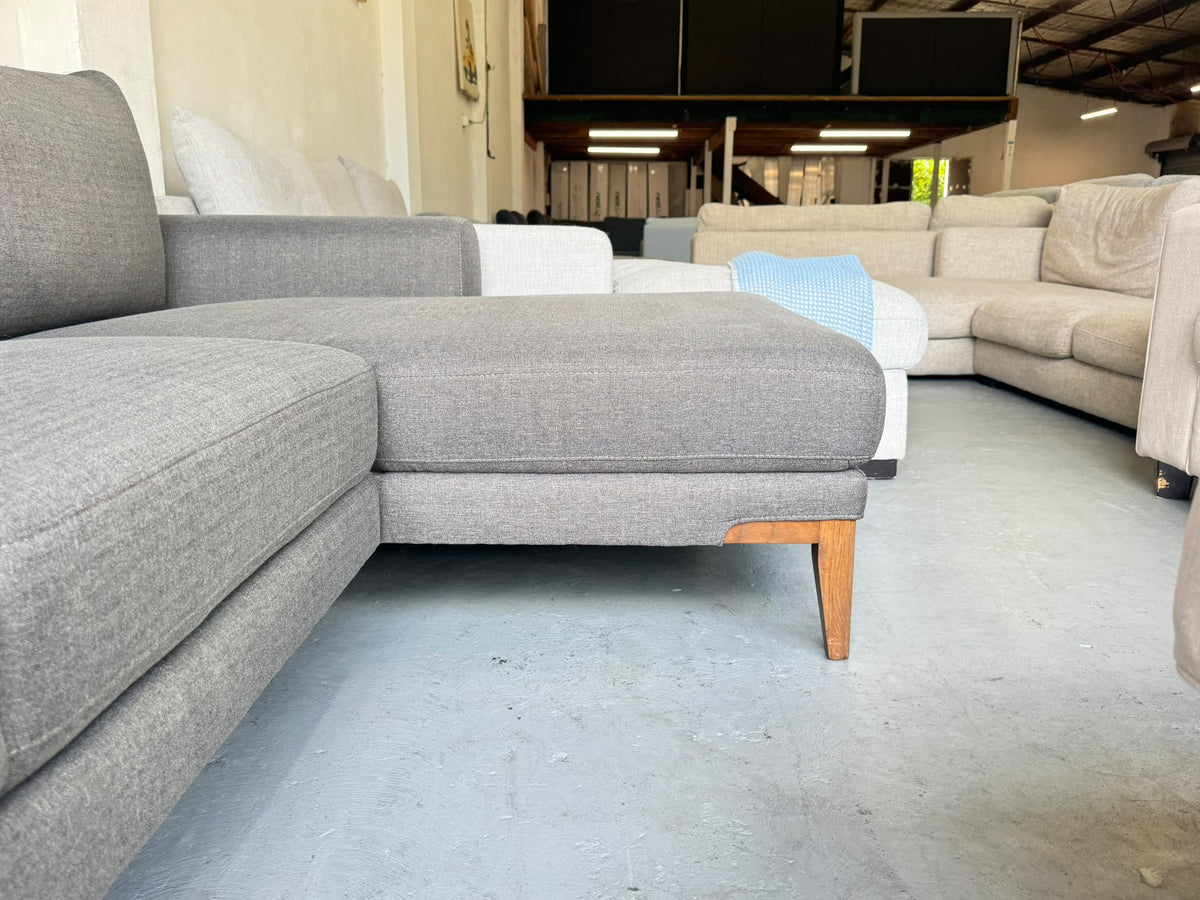 Nick Scali Charcoal L-Shape Sofa | Sydney Wide Delivery | Pre-Owned