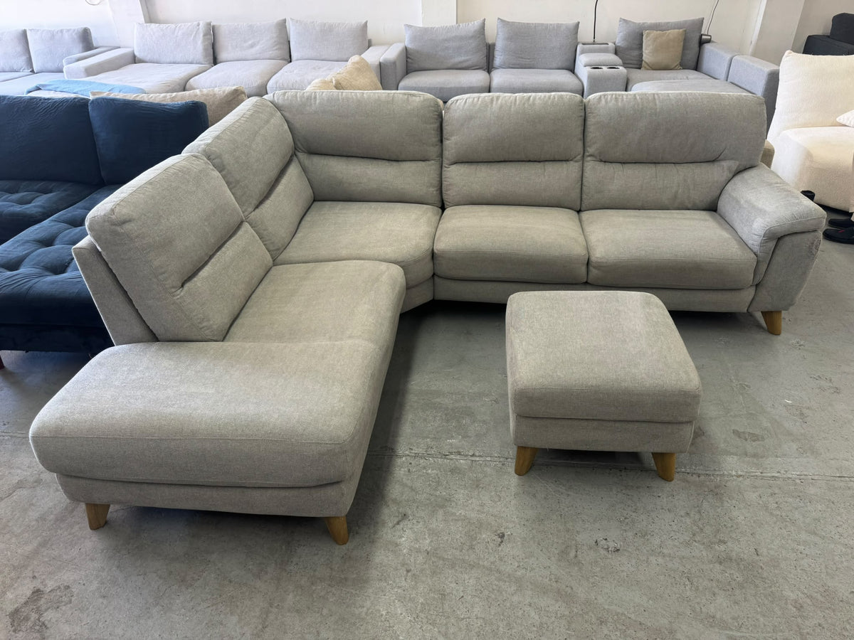Plush L-Shape Corner Sofa & Storage Ottoman | Sydney Wide Delivery | Pre Owned