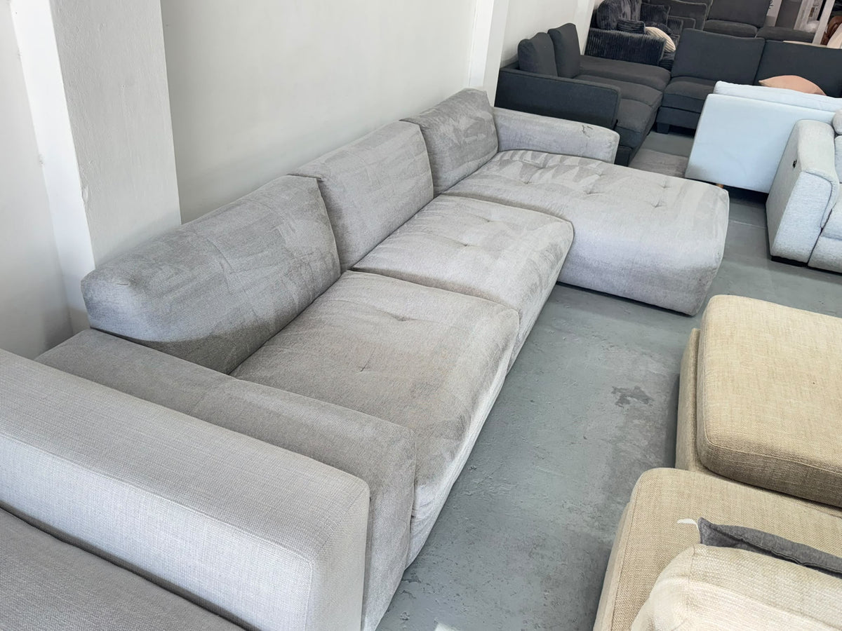 Plush Charcoal Grey L-Shape Sofa | Sydney Wide Delivery | Pre Owned