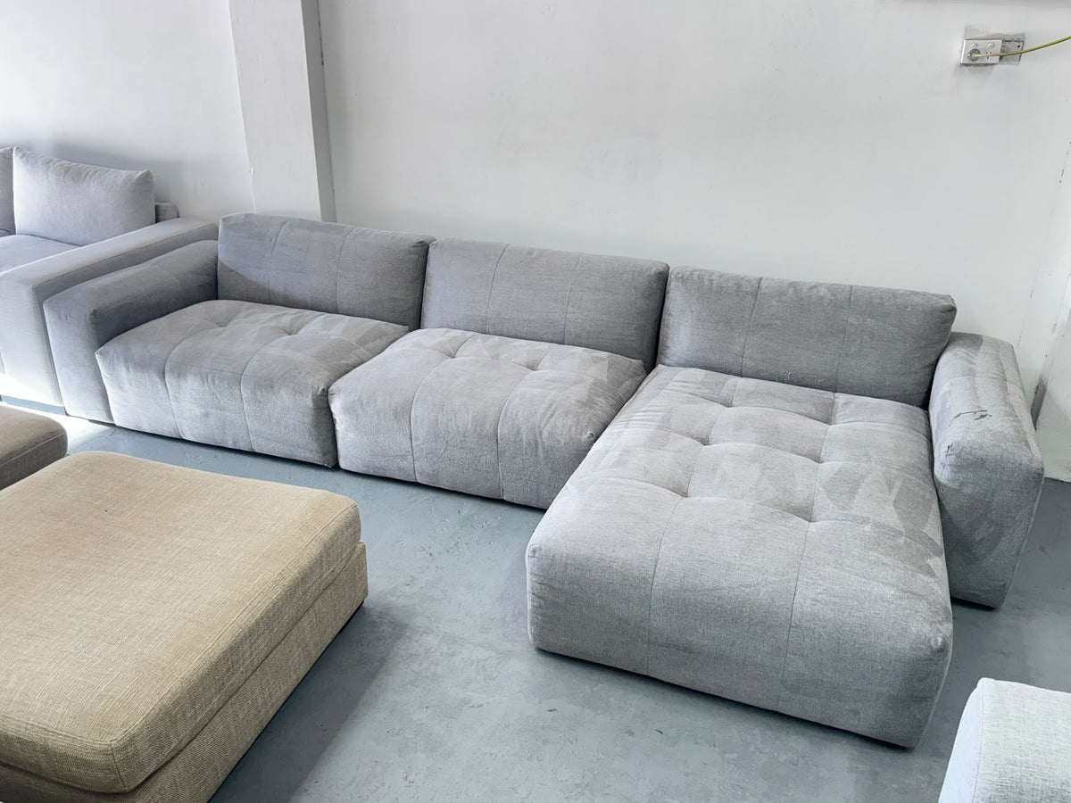 Plush Charcoal Grey L-Shape Sofa | Sydney Wide Delivery | Pre Owned