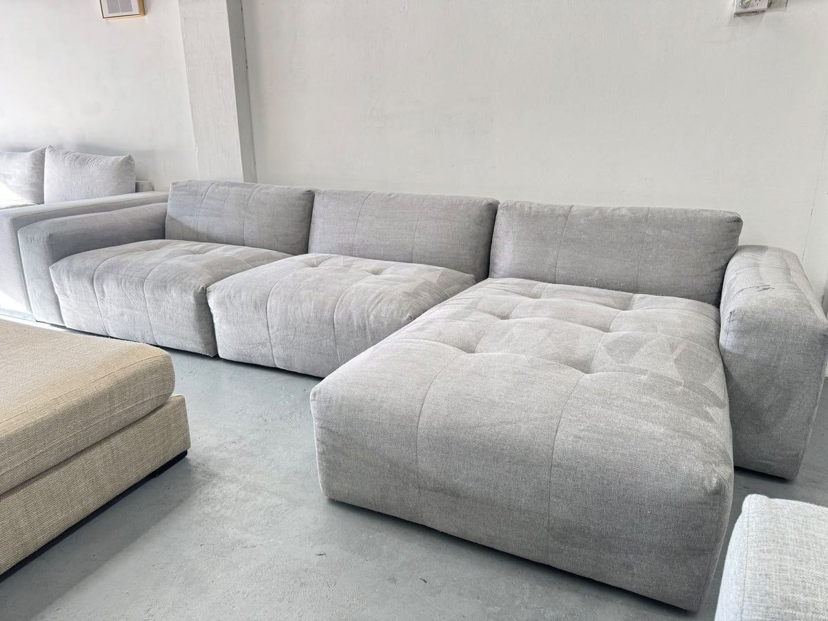 Plush Charcoal Grey L-Shape Sofa | Sydney Wide Delivery | Pre Owned