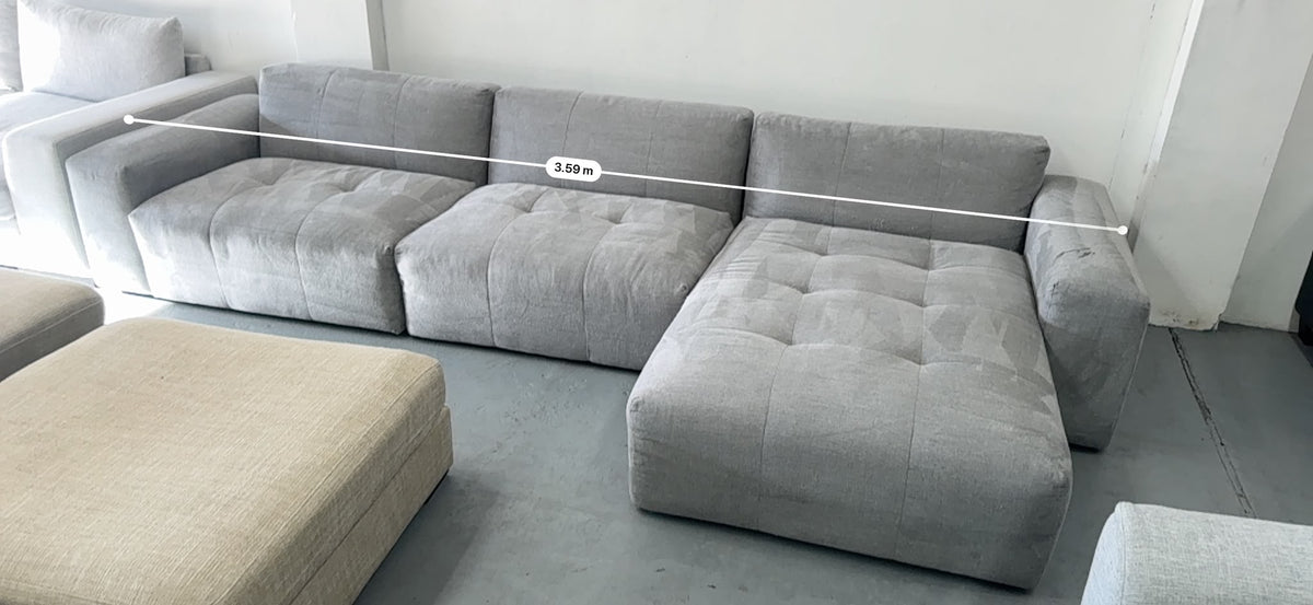 Plush Charcoal Grey L-Shape Sofa | Sydney Wide Delivery | Pre Owned