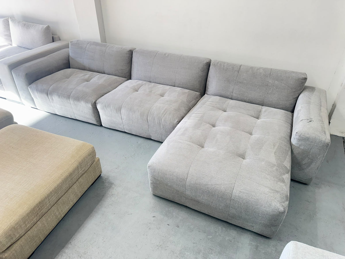 Plush Charcoal Grey L-Shape Sofa | Sydney Wide Delivery | Pre Owned