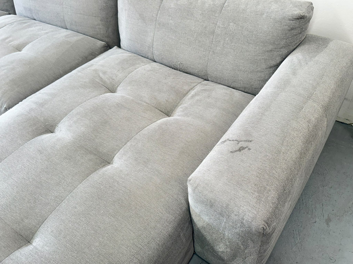 Plush Charcoal Grey L-Shape Sofa | Sydney Wide Delivery | Pre Owned