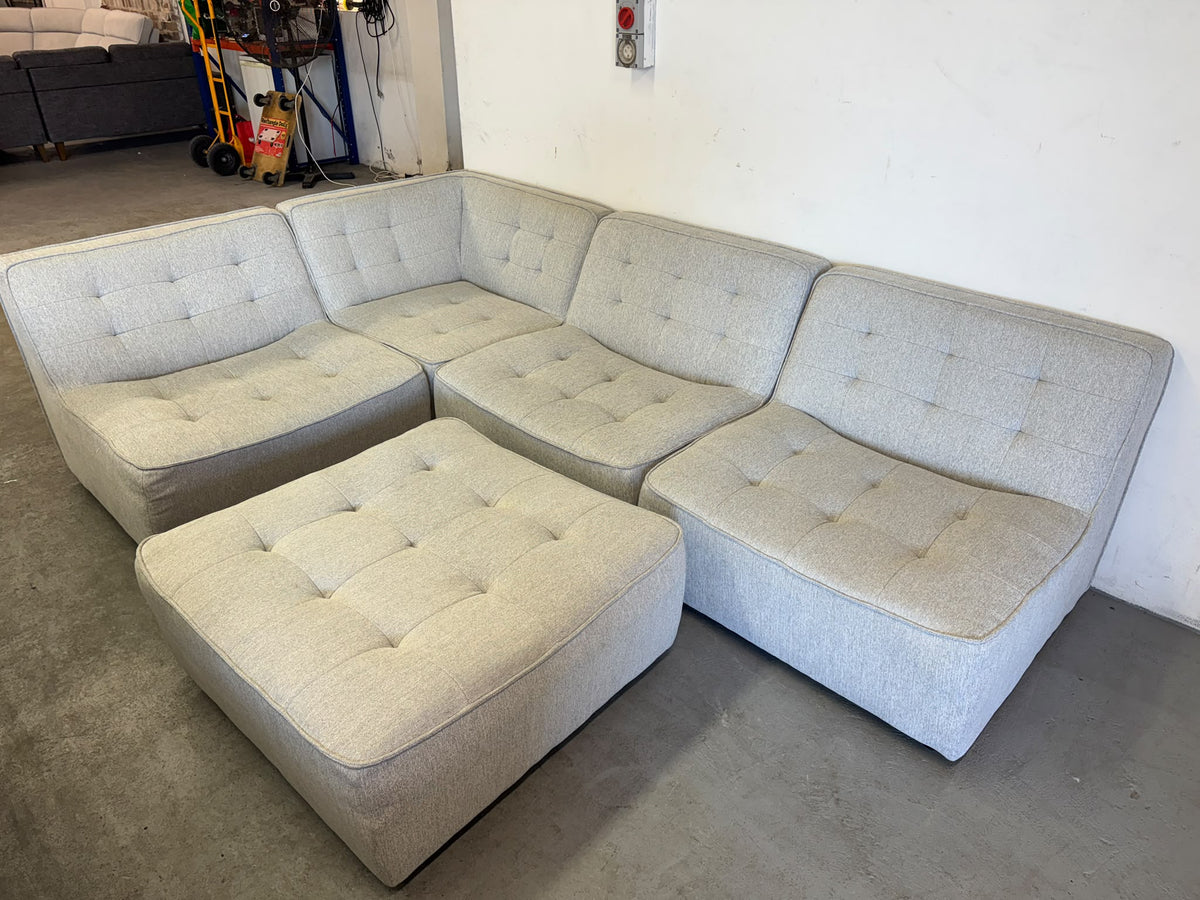 Modular Reversible Chaise Sofa with Ottoman | Sydney Wide Delivery | Pre-Owned