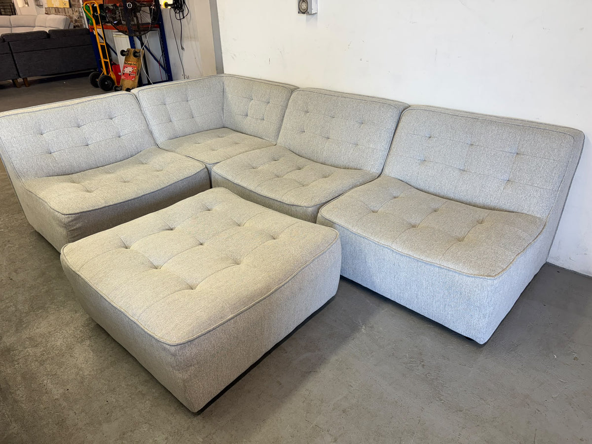 Modular Reversible Chaise Sofa with Ottoman | Sydney Wide Delivery | Pre-Owned
