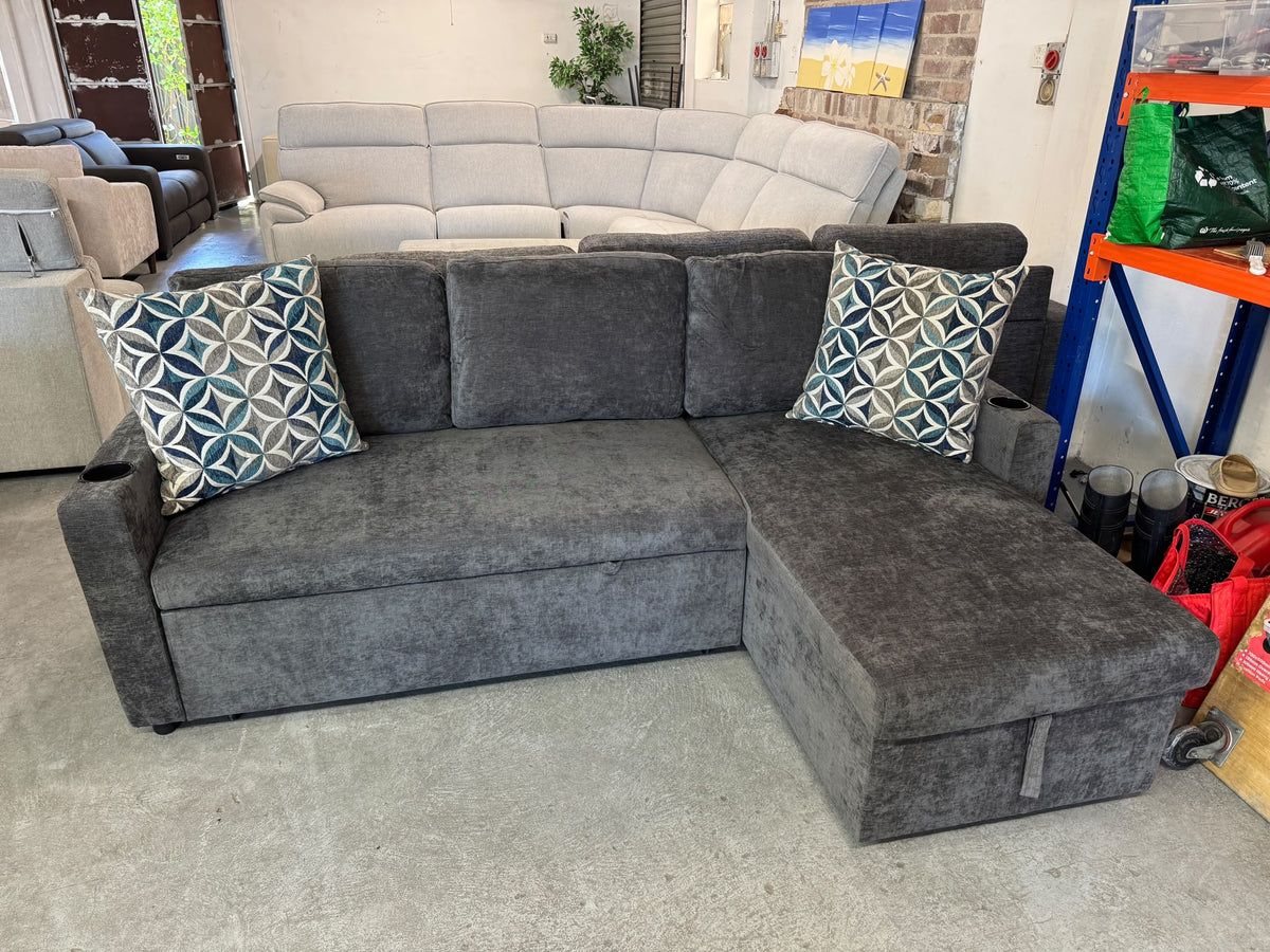 Space Saver Dark Grey Sofa Bed | Brand New L-Shape | Sydney Wide Delivery