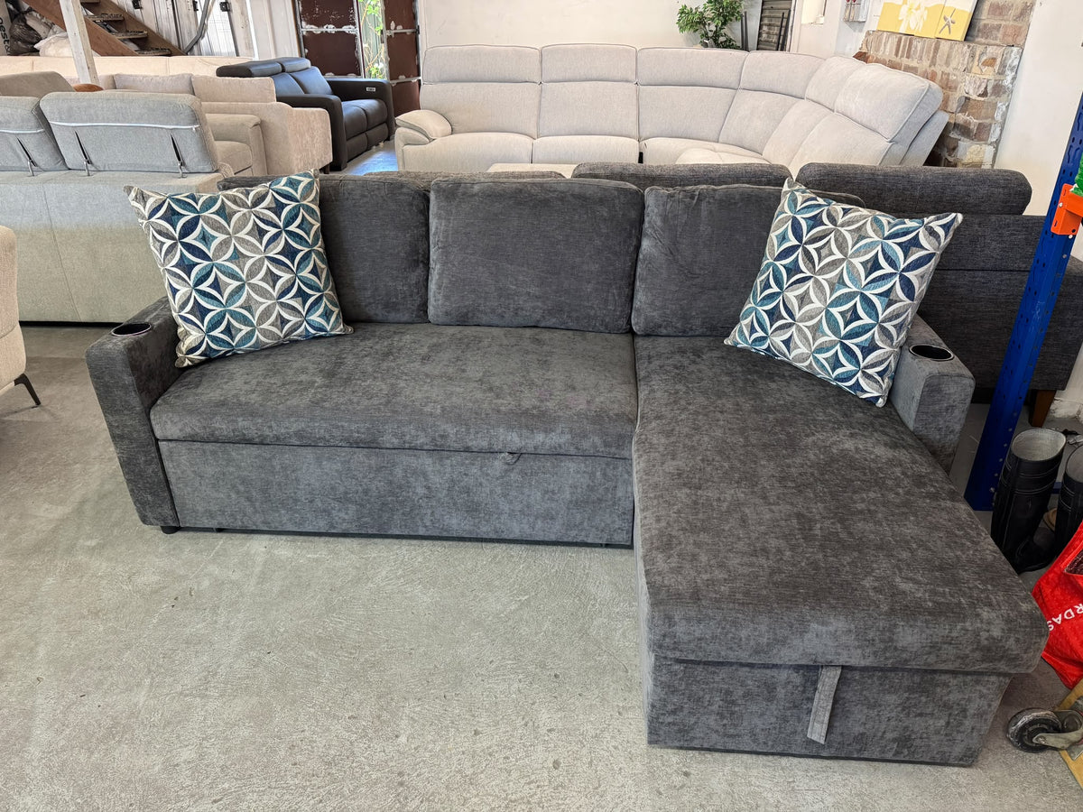 Space Saver Dark Grey Sofa Bed | Brand New L-Shape | Sydney Wide Delivery