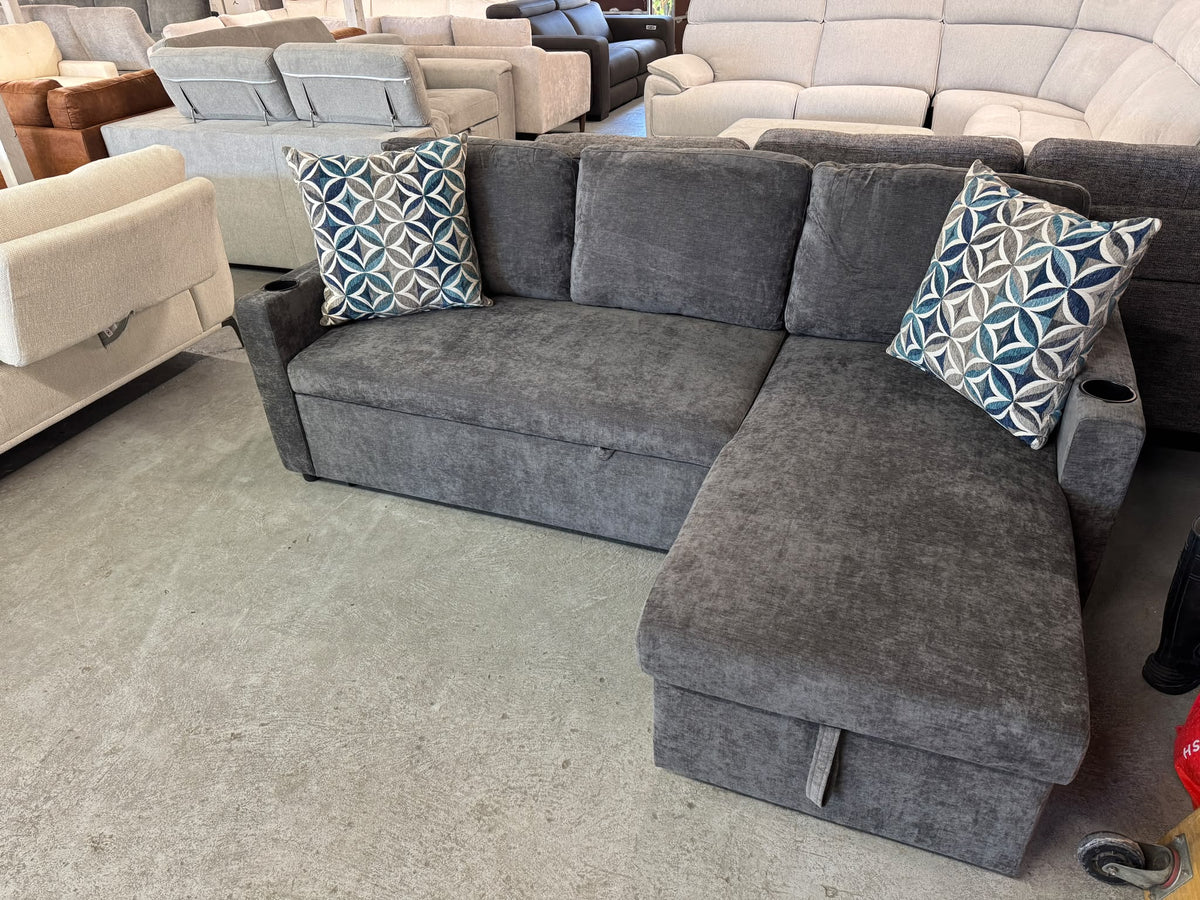 Space Saver Dark Grey Sofa Bed | Brand New L-Shape | Sydney Wide Delivery