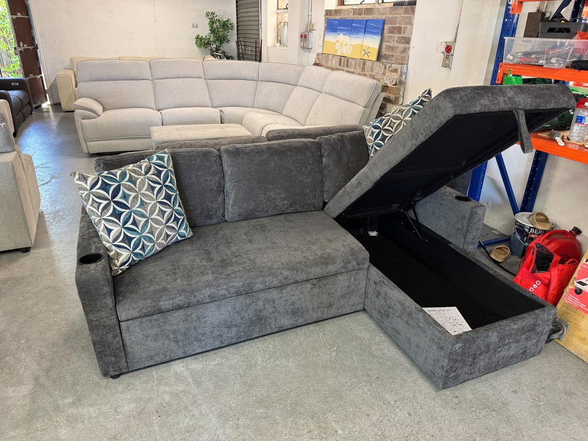 Space Saver Dark Grey Sofa Bed | Brand New L-Shape | Sydney Wide Delivery