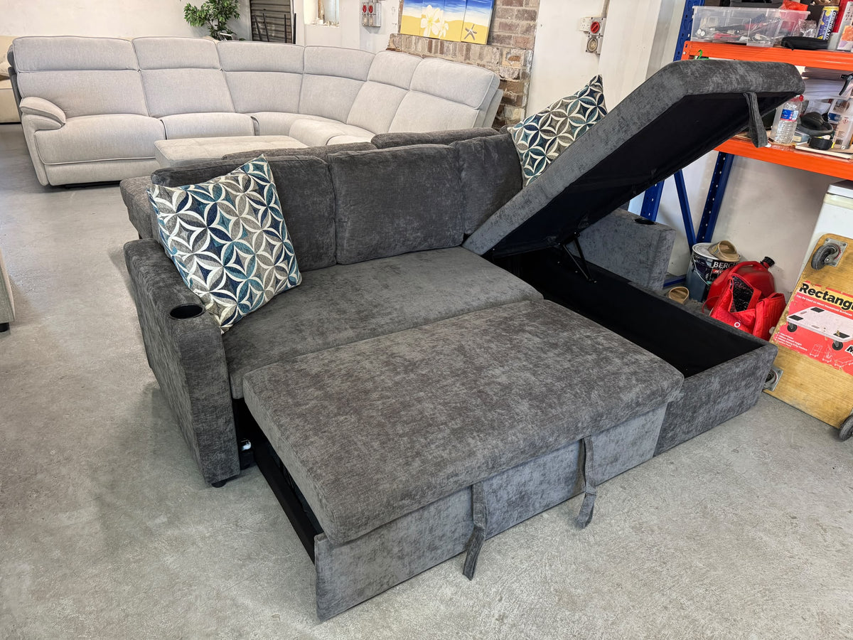 Space Saver Dark Grey Sofa Bed | Brand New L-Shape | Sydney Wide Delivery