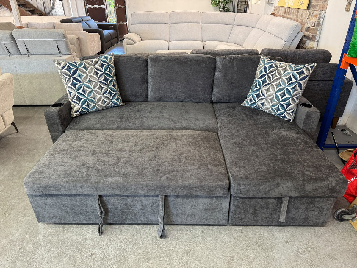 Space Saver Dark Grey Sofa Bed | Brand New L-Shape | Sydney Wide Delivery