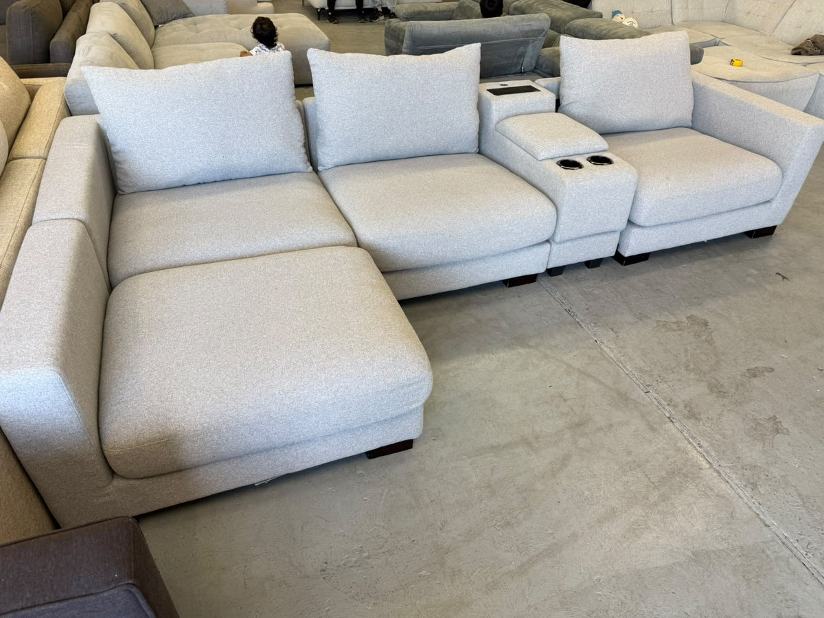 Grey L Shape Reversible Chaise | Sydney Wide Delivery | Pre Owned