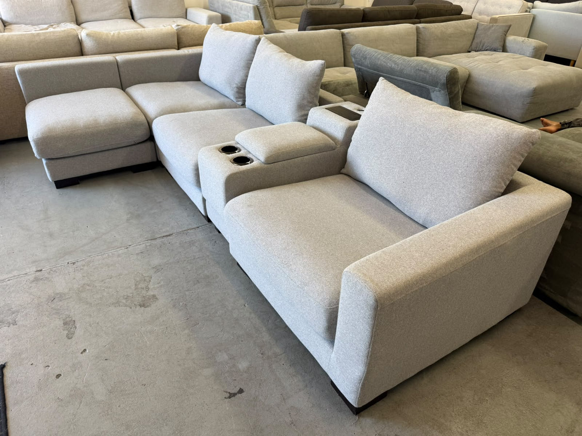 Grey L Shape Reversible Chaise | Sydney Wide Delivery | Pre Owned