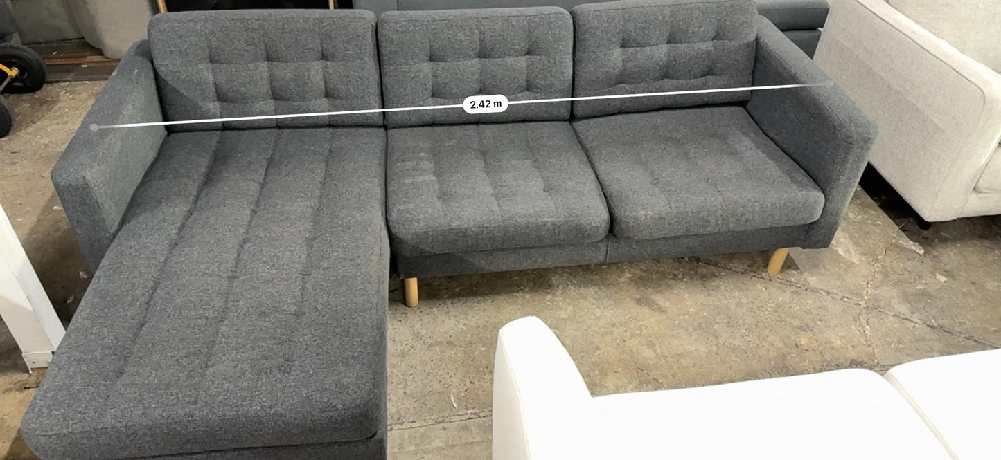 ⭐️ Charcoal grey L-Shape Sofa | Pre-owned – Steam cleaned | SYDNEY WIDE DELIVERY