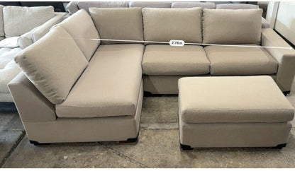 ⭐️Beige L- Shape sofa with Ottoman | Pre-owned – Steam cleaned | SYDNEY WIDE DELIVERY